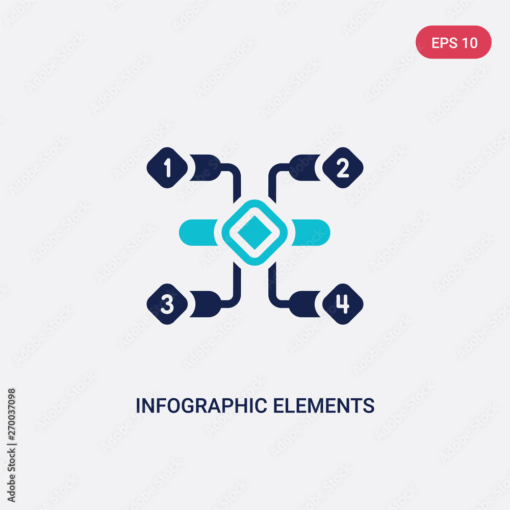 Poster two color infographic elements vector icon from business concept. isolated blue infographic elements