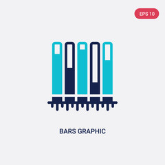 two color bars graphic vector icon from business concept. isolated blue bars graphic vector sign symbol can be use for web, mobile and logo. eps 10