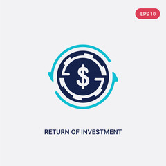 two color return of investment vector icon from business concept. isolated blue return of investment vector sign symbol can be use for web, mobile and logo. eps 10