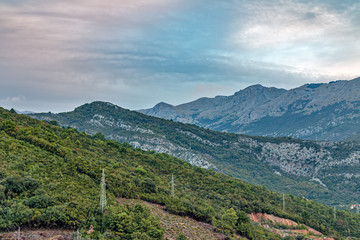 Fototapeta na wymiar Mountain View. Budva, Montenegro. Panorama