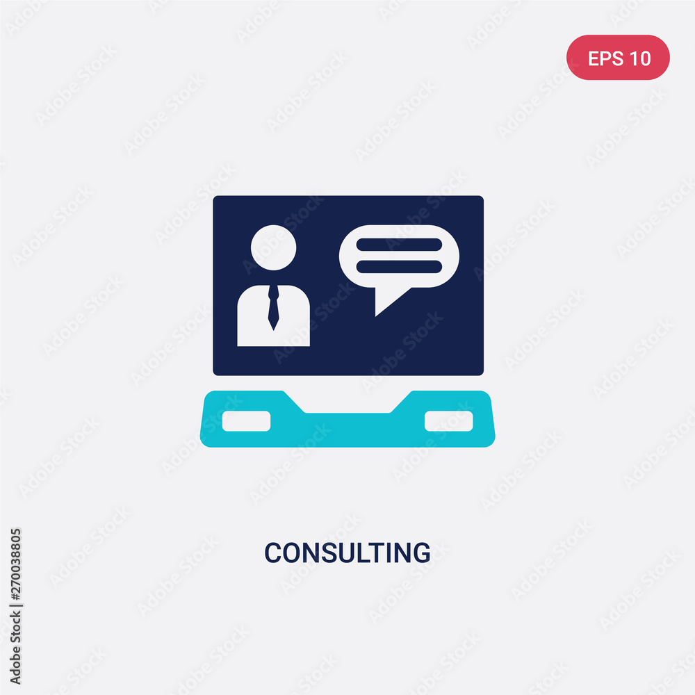 Poster two color consulting vector icon from business and analytics concept. isolated blue consulting vecto