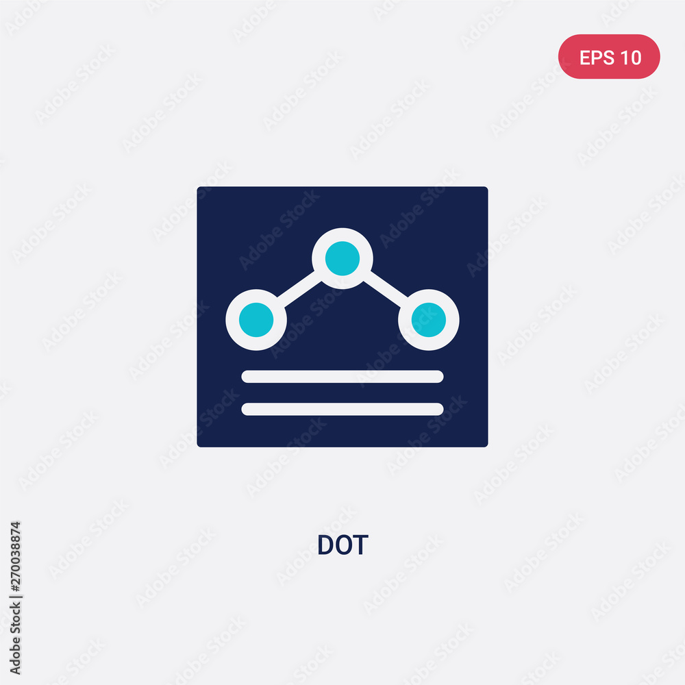 Poster two color dot vector icon from business and analytics concept. isolated blue dot vector sign symbol 