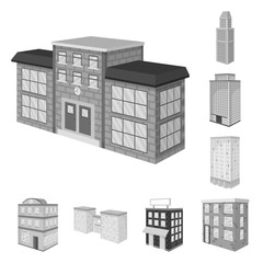 Vector illustration of realty and modern icon. Collection of realty and building vector icon for stock.