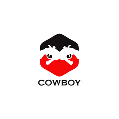 Cowboy logo design vector template