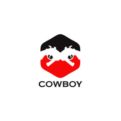 Cowboy logo design vector template