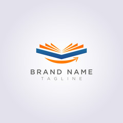 The logo opens a book with a smile for your Business or Brand
