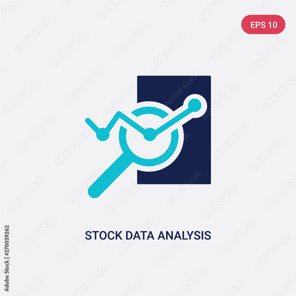 Poster two color stock data analysis vector icon from business and analytics concept. isolated blue stock d