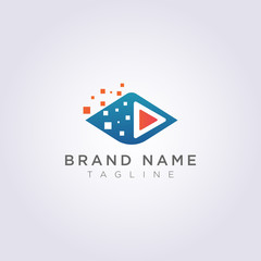 Logo in the form of a play button for your Business or Brand