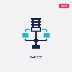two color variety vector icon from business and analytics concept. isolated blue variety vector sign symbol can be use for web, mobile and logo. eps 10