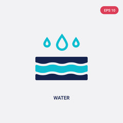 two color water vector icon from camping concept. isolated blue water vector sign symbol can be use for web, mobile and logo. eps 10