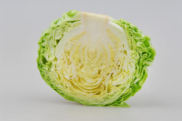 Chopped white cabbage isolated on gray background
