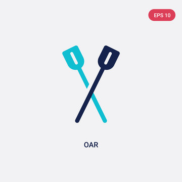 two color oar vector icon from camping concept. isolated blue oar vector sign symbol can be use for web, mobile and logo. eps 10