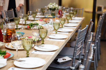 Dining Table Set For A Wedding Or Corporate Event