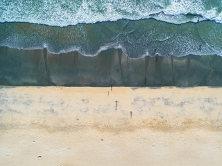 Aerial view. A beautiful transition between ocean and the beach