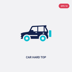 two color car hard top vector icon from car parts concept. isolated blue car hard top vector sign symbol can be use for web, mobile and logo. eps 10