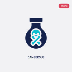 two color dangerous vector icon from chemistry concept. isolated blue dangerous vector sign symbol can be use for web, mobile and logo. eps 10