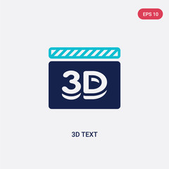 two color 3d text vector icon from cinema concept. isolated blue 3d text vector sign symbol can be use for web, mobile and logo. eps 10