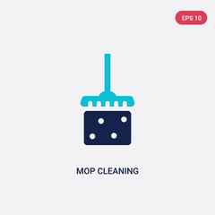 two color mop cleaning vector icon from cleaning concept. isolated blue mop cleaning vector sign symbol can be use for web, mobile and logo. eps 10