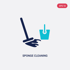 two color sponge cleaning vector icon from cleaning concept. isolated blue sponge cleaning vector sign symbol can be use for web, mobile and logo. eps 10