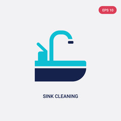 two color sink cleaning vector icon from cleaning concept. isolated blue sink cleaning vector sign symbol can be use for web, mobile and logo. eps 10