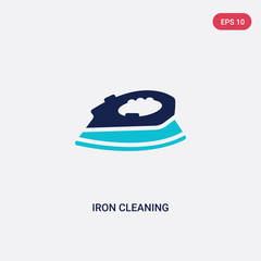 two color iron cleaning vector icon from cleaning concept. isolated blue iron cleaning vector sign symbol can be use for web, mobile and logo. eps 10