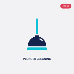 two color plunger cleaning vector icon from cleaning concept. isolated blue plunger cleaning vector sign symbol can be use for web, mobile and logo. eps 10