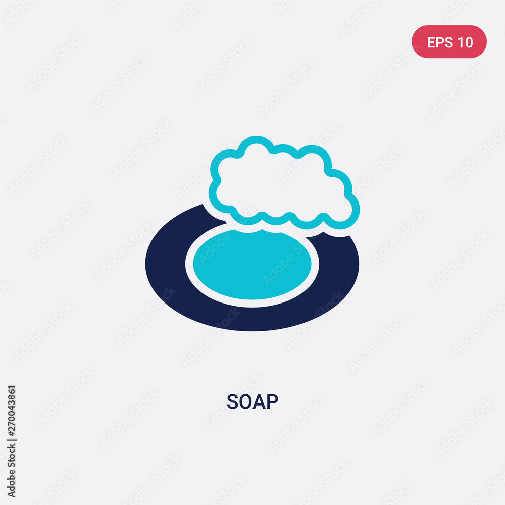 Poster two color soap vector icon from cleaning concept. isolated blue soap vector sign symbol can be use f
