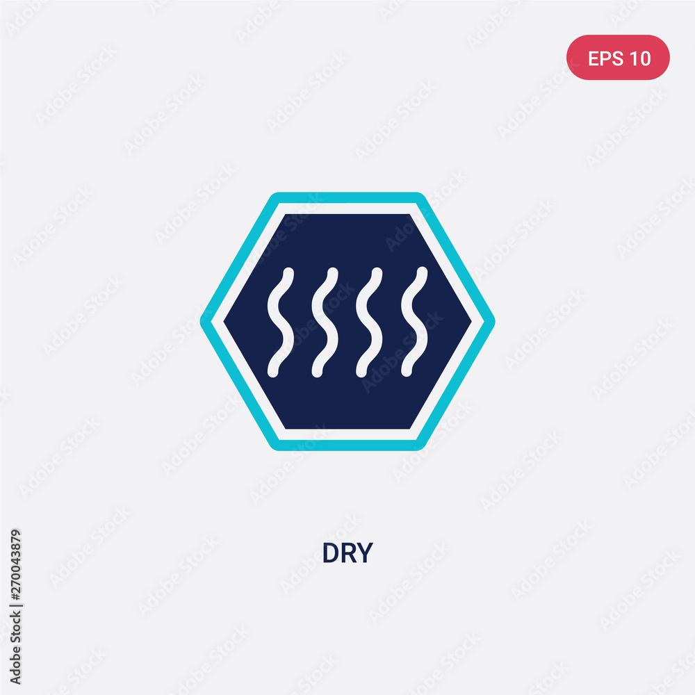 Poster two color dry vector icon from cleaning concept. isolated blue dry vector sign symbol can be use for