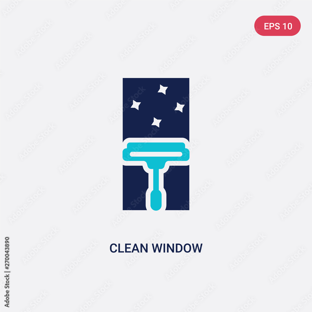 Poster two color clean window vector icon from cleaning concept. isolated blue clean window vector sign sym