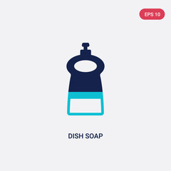 two color dish soap vector icon from cleaning concept. isolated blue dish soap vector sign symbol can be use for web, mobile and logo. eps 10