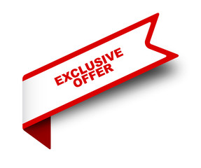 red vector banner exclusive offer