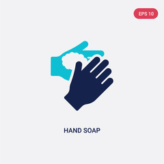 Obraz premium two color hand soap vector icon from cleaning concept. isolated blue hand soap vector sign symbol can be use for web, mobile and logo. eps 10