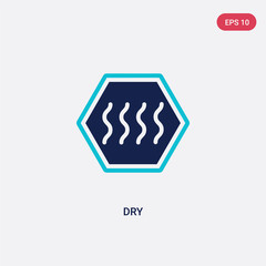 two color dry vector icon from cleaning concept. isolated blue dry vector sign symbol can be use for web, mobile and logo. eps 10