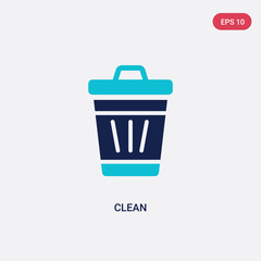 two color clean vector icon from cleaning concept. isolated blue clean vector sign symbol can be use for web, mobile and logo. eps 10