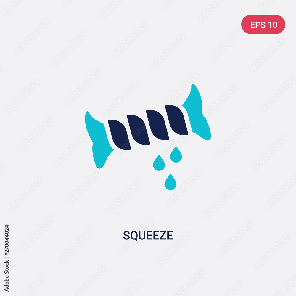 Poster two color squeeze vector icon from cleaning concept. isolated blue squeeze vector sign symbol can be