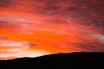 sunset in the mountains