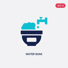 two color water soak vector icon from cleaning concept. isolated blue water soak vector sign symbol can be use for web, mobile and logo. eps 10