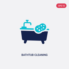 two color bathtub cleaning vector icon from cleaning concept. isolated blue bathtub cleaning vector sign symbol can be use for web, mobile and logo. eps 10