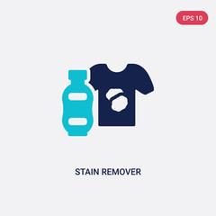 two color stain remover vector icon from cleaning concept. isolated blue stain remover vector sign symbol can be use for web, mobile and logo. eps 10
