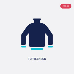 two color turtleneck vector icon from clothes concept. isolated blue turtleneck vector sign symbol can be use for web, mobile and logo. eps 10