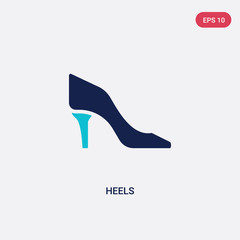 two color heels vector icon from clothes concept. isolated blue heels vector sign symbol can be use for web, mobile and logo. eps 10