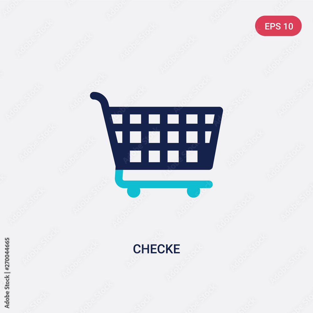 Poster two color checke vector icon from commerce concept. isolated blue checke vector sign symbol can be u