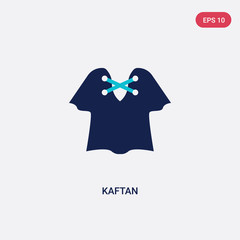two color kaftan vector icon from clothes concept. isolated blue kaftan vector sign symbol can be use for web, mobile and logo. eps 10