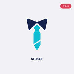 two color necktie vector icon from clothes concept. isolated blue necktie vector sign symbol can be use for web, mobile and logo. eps 10