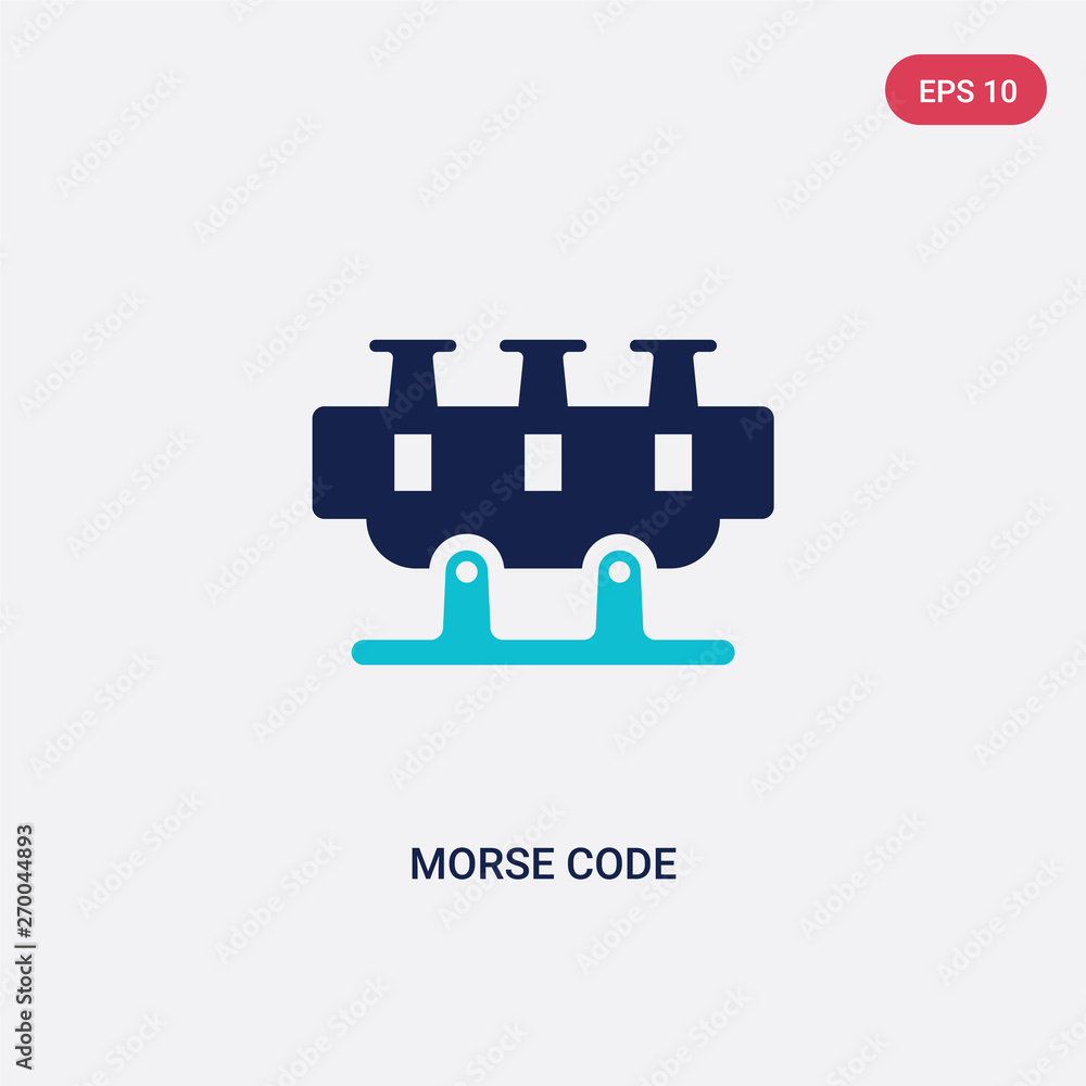 Poster two color morse code vector icon from communication concept. isolated blue morse code vector sign sy
