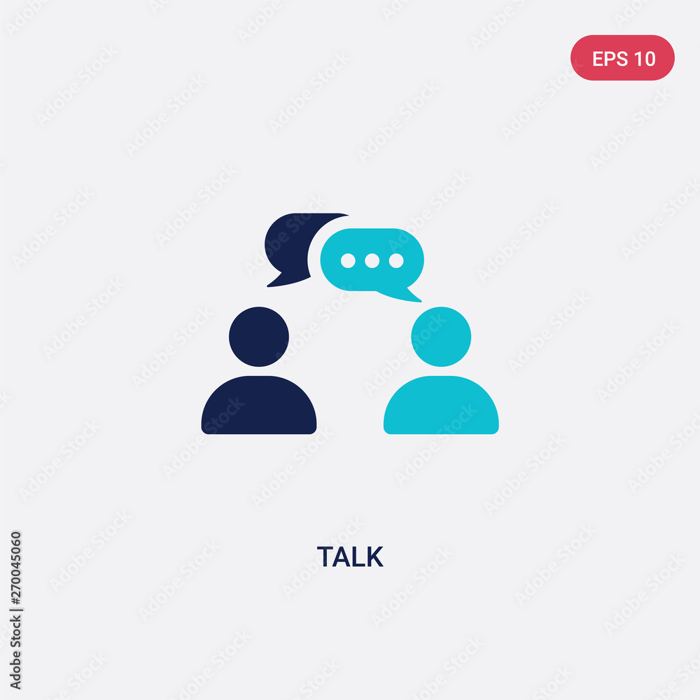 Poster two color talk vector icon from communications concept. isolated blue talk vector sign symbol can be