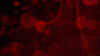 Bacteria, virus and Red infecting blood cells, traveling through a vein. bubble particle in blood,...