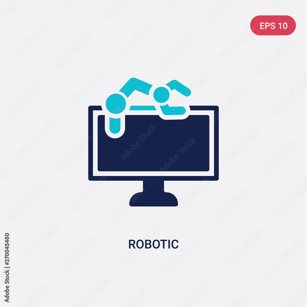Poster two color robotic vector icon from computer concept. isolated blue robotic vector sign symbol can be