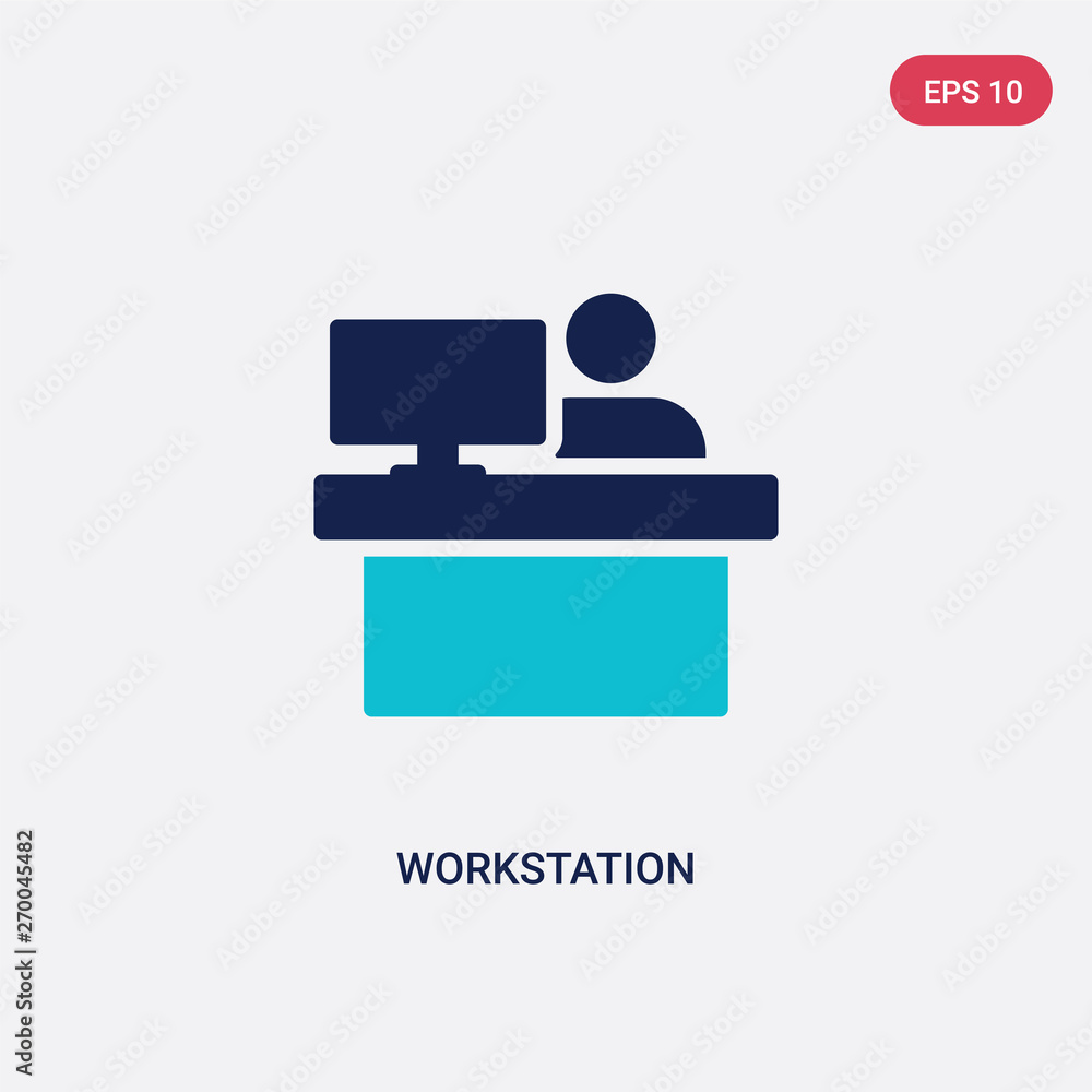 Aufkleber two color workstation vector icon from computer concept. isolated blue workstation vector sign symbo