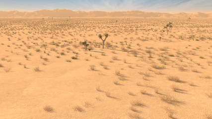 Fototapeta na wymiar 3D rendering of Desert Landscape with background sky